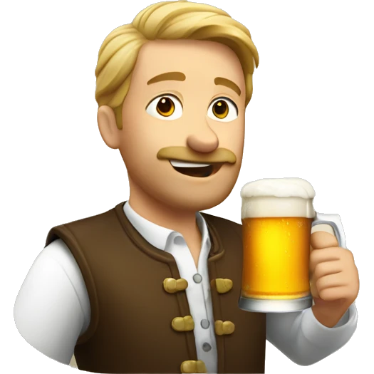 German dude drinking beer emoji