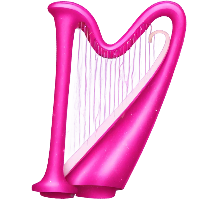 Hot Pink harp with glitter emoji