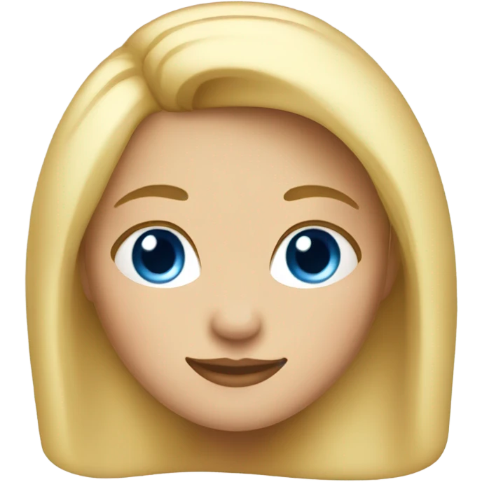Girl with blonde hair blue eyes and a big nose emoji