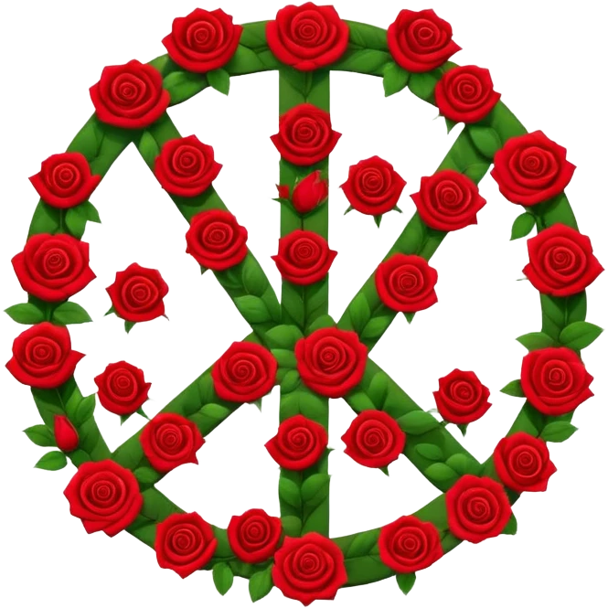 Peace sign out of roses emoji
