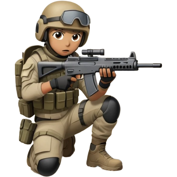 A skilled airsoft player in tactical gear, aiming a gun and shooting metal BBs in a desolate, ruined landscape. The setting is filled with broken walls and debris, creating a tense atmosphere of strategy and precision in a high-stakes tactical environment emoji