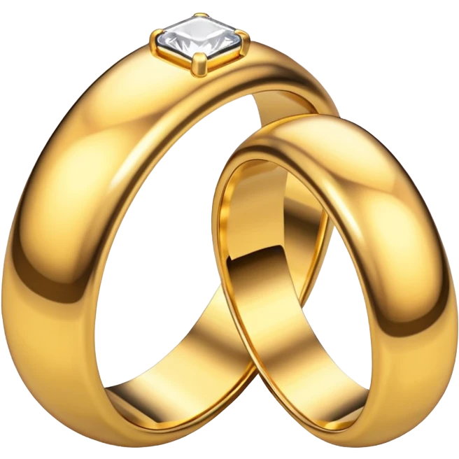 Wedding rings with brilliant  emoji