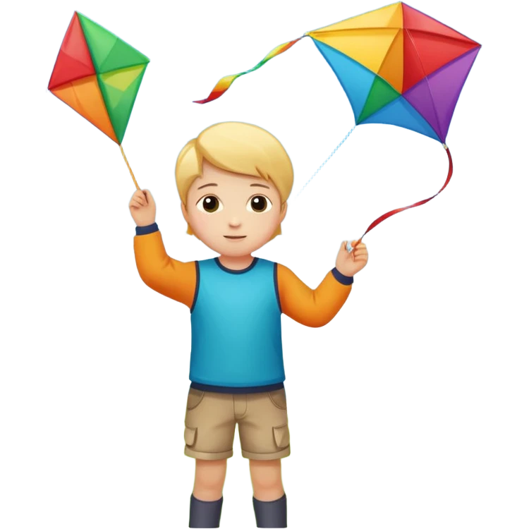 little kid with kite emoji