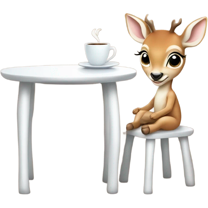 Baby deer drinking coffee emoji