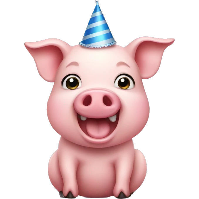 A cute pig partying  emoji