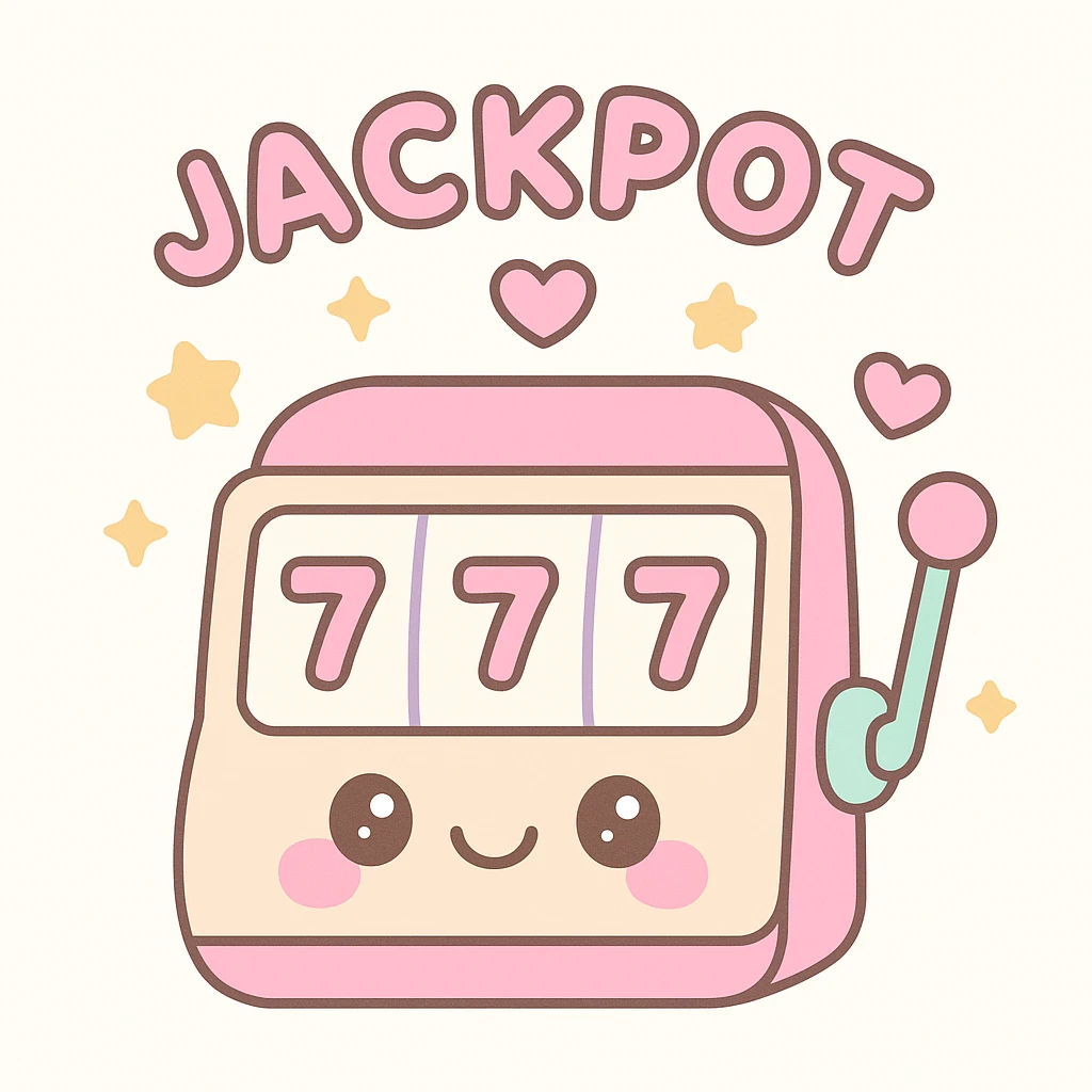 casino max win and more, slot machine jackpot, kawaii style emoji
