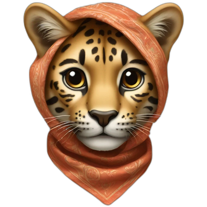 Panthère avec un bandana autour du cou emoji