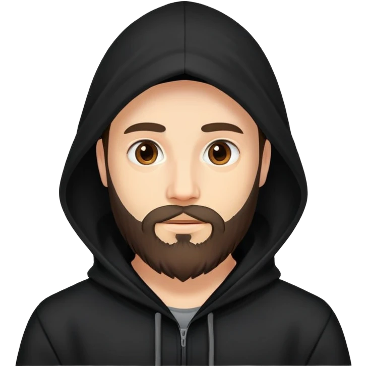  man with beard in a black hood  emoji