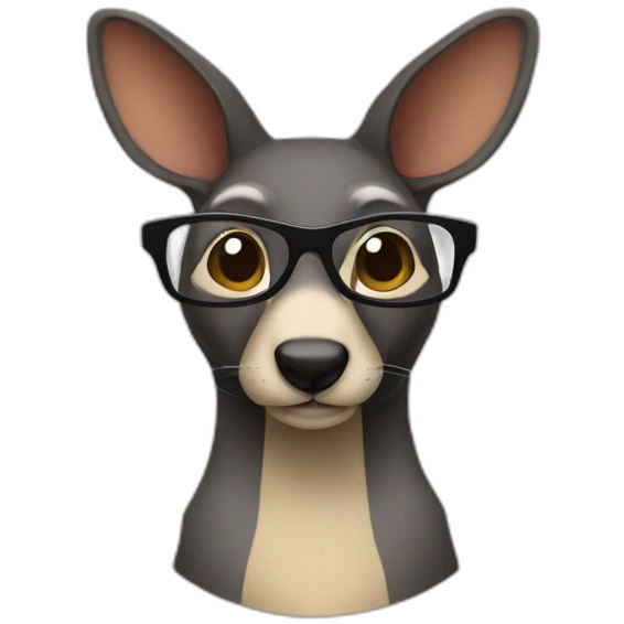 kangourou black glasses emoji