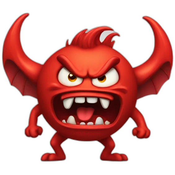 Red monster angry devil emoji