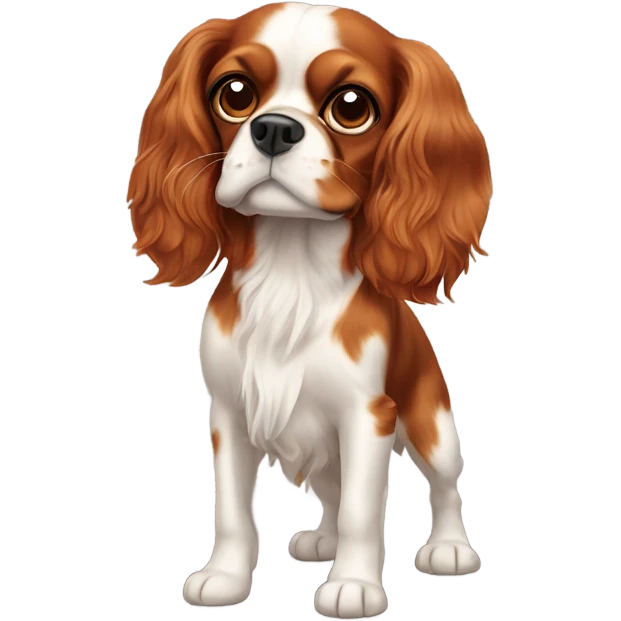 cavalier king charles spaniel with three spots on its head and a long snout emoji