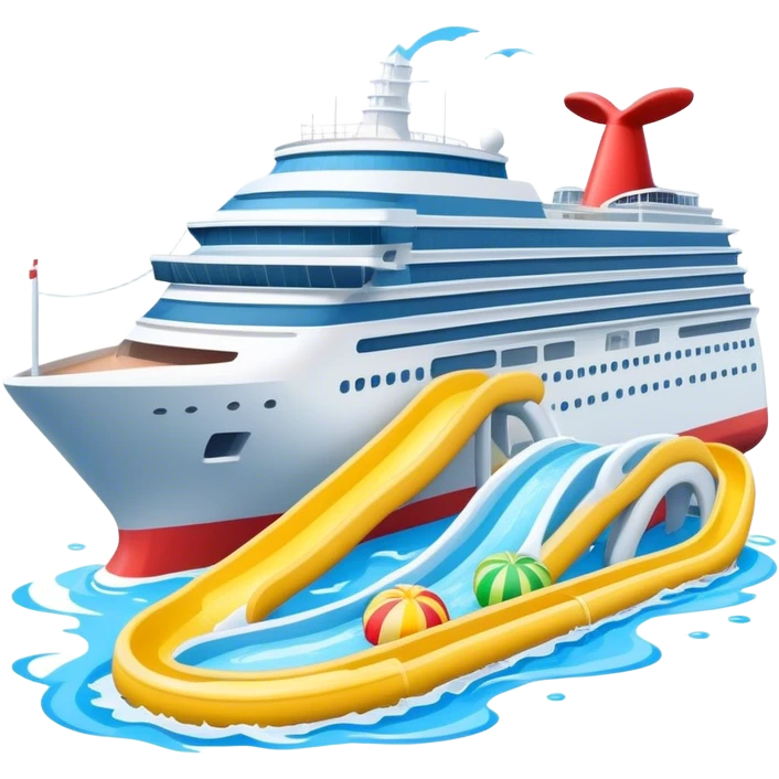 Cruise ship with water slides  emoji