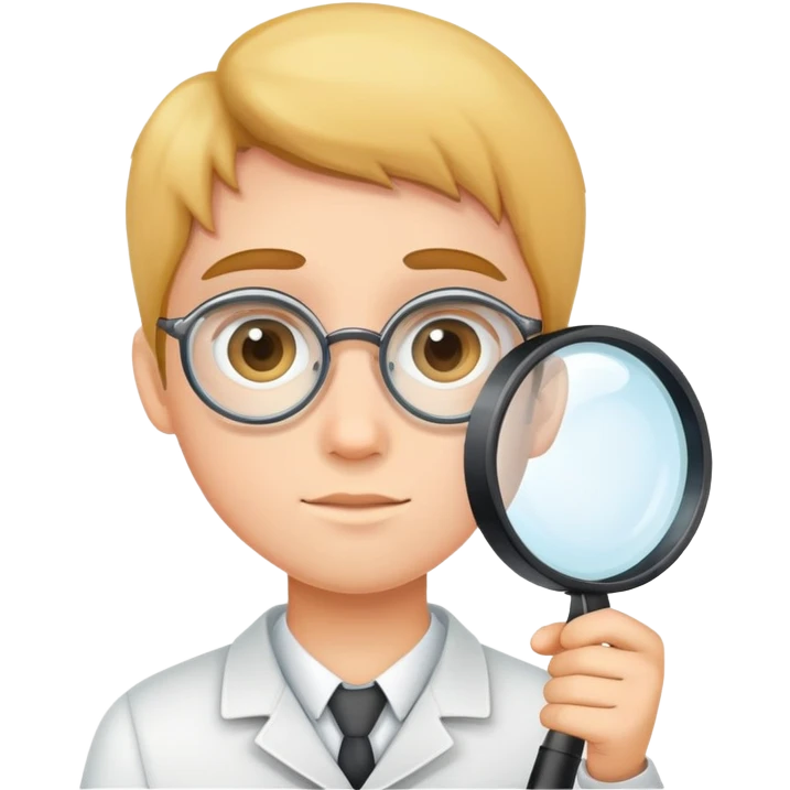 student with a magnifying glass emoji