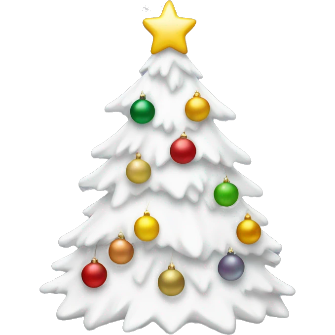 White Christmas tree with decorations emoji
