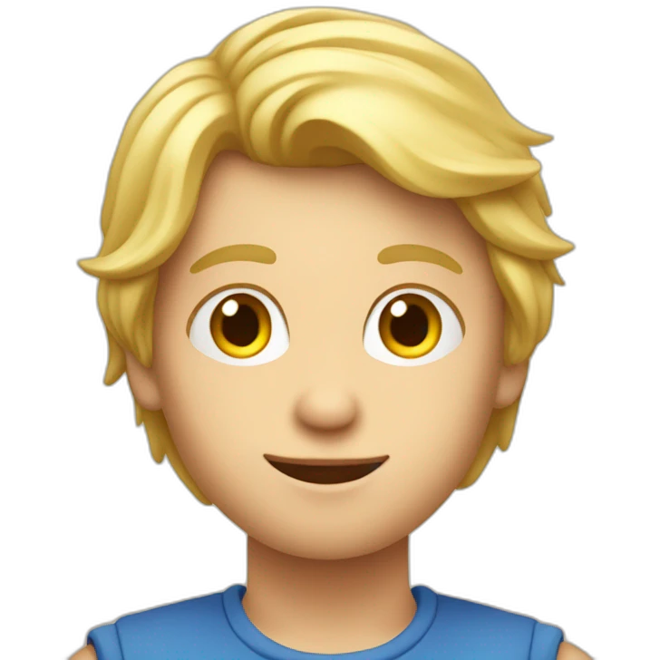 Jongen met blond haar aan het gamen emoji