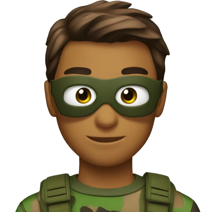 Spider-Man in camouflage taking  emoji