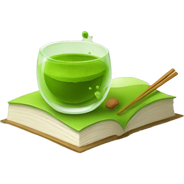 Matcha and book emoji