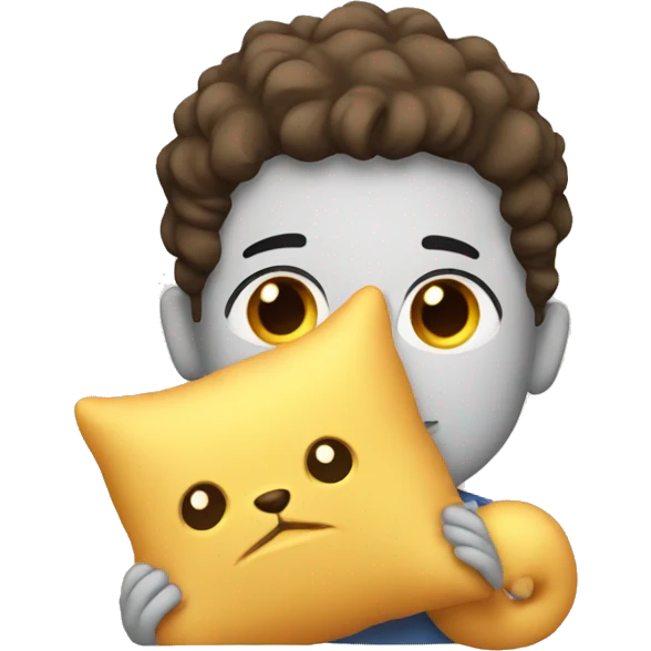 boy with pillow and pet emoji