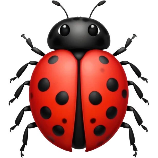 ladybug emoji, no legs on the sides, apple text message style emoji