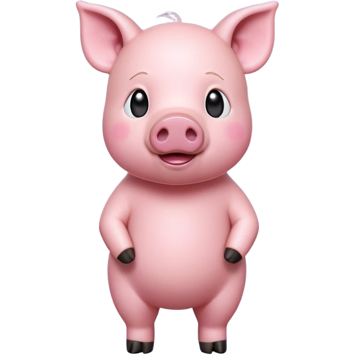 cinematic-[realistic pig]-realistic-full-body-standing-emoji,-tail-flicking-lazily,-head-tilted-dramatically,-sleek-[pink]-skin,-simplified-yet-realistic-focused-features,-highly-detailed,-glowing-with-an-almost-sarcastic-glow emoji