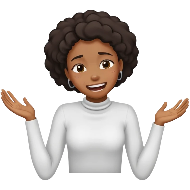 Black Girl with hands crossed choking herself laughing crying emoji