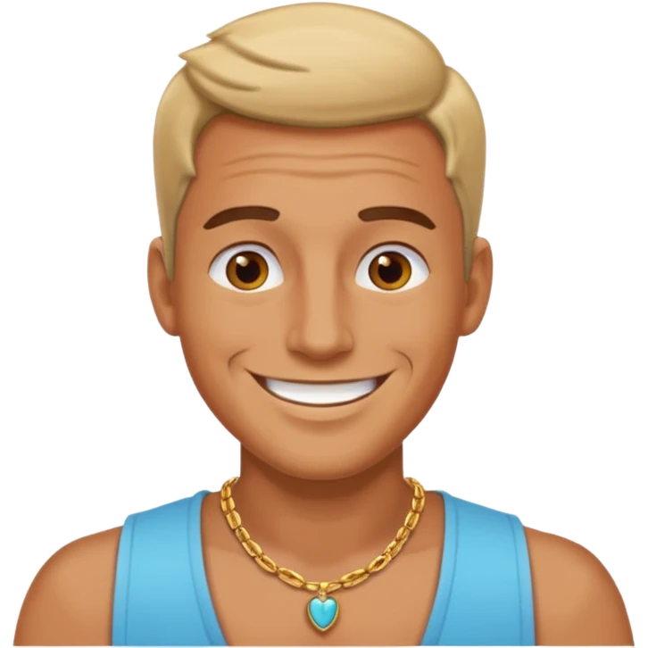 a rockstar man wearing necklace emoji