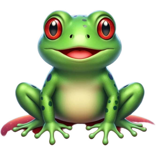 Frog Happy Cute Red Glitter Space emoji