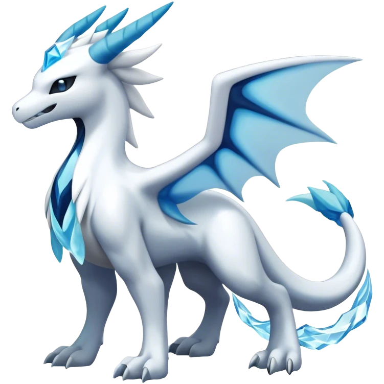 Kyurem-reshiram-Lugia-suicune-glaceon-hybrid, full body emoji