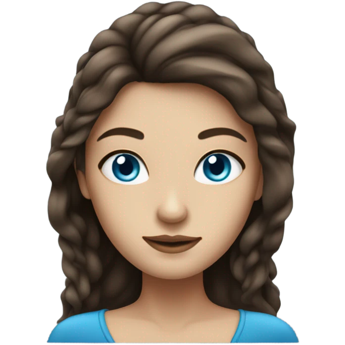 Brunette siren with long hair and blue eyes  emoji