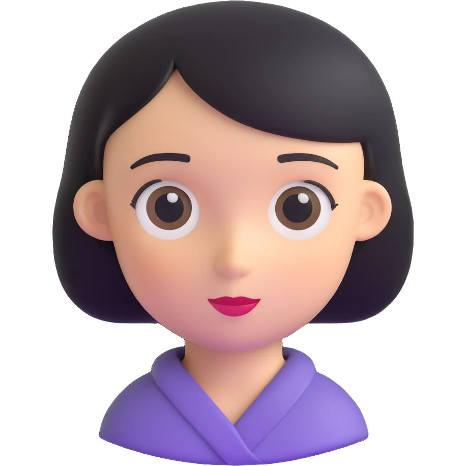 girl with oval flat head emoji