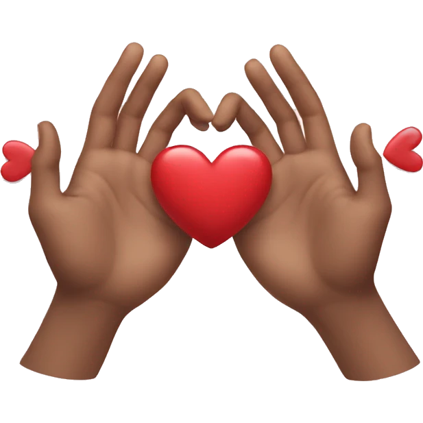 Heart hands with hearts emoji