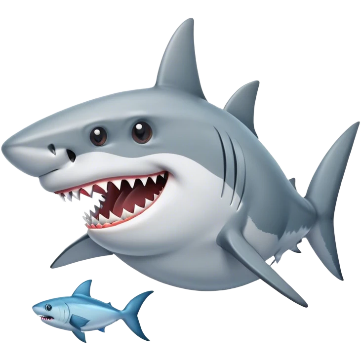 Shark with fish in mouth emoji
