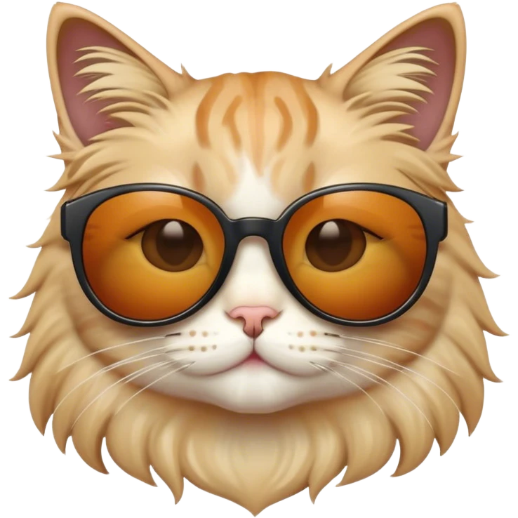 gatto con gli occhiali da sole e i capelli emoji