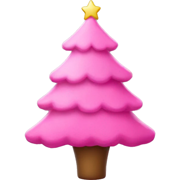 Pink Christmas tree emoji