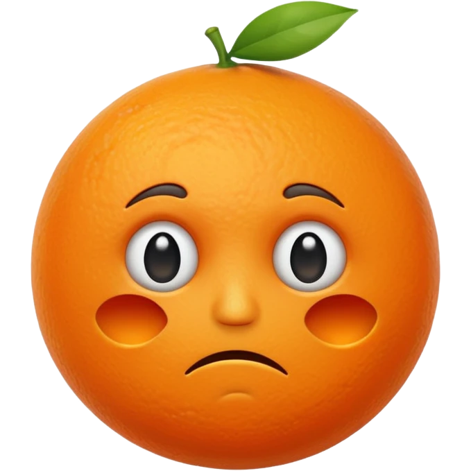 Orange with sad face emoji