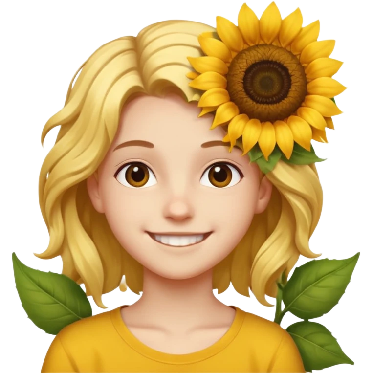 Teen with sunflower in hair


























 emoji