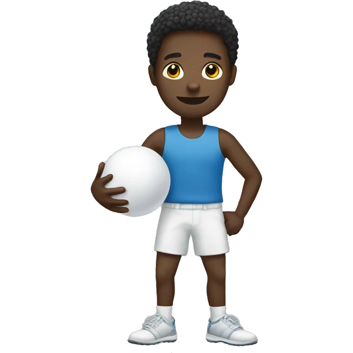Black person holding a white ball emoji