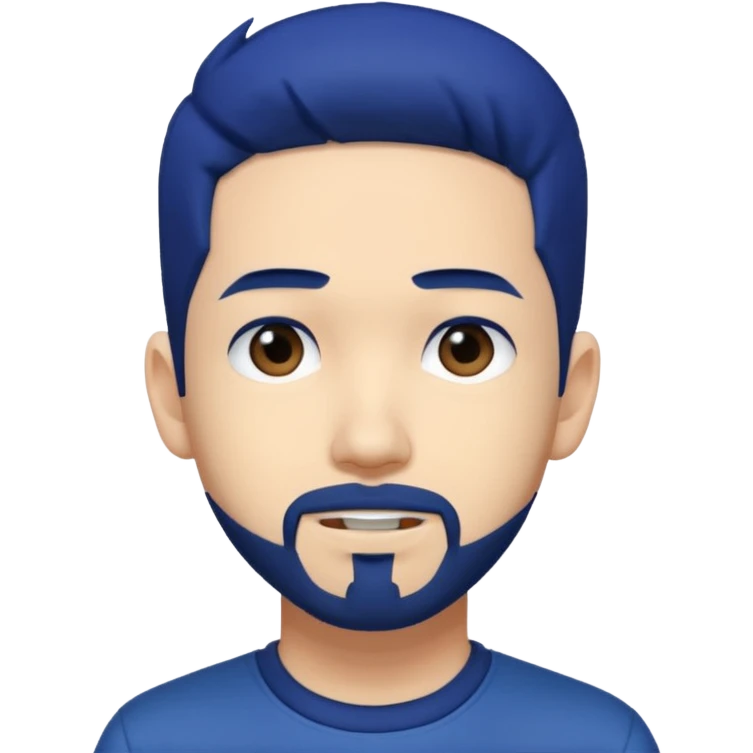 Mike Shinoda with dark blue hair emoji
