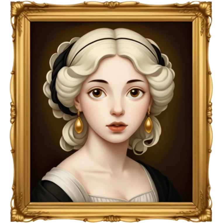 Caravaggio Woman painting in a gold frame emoji
