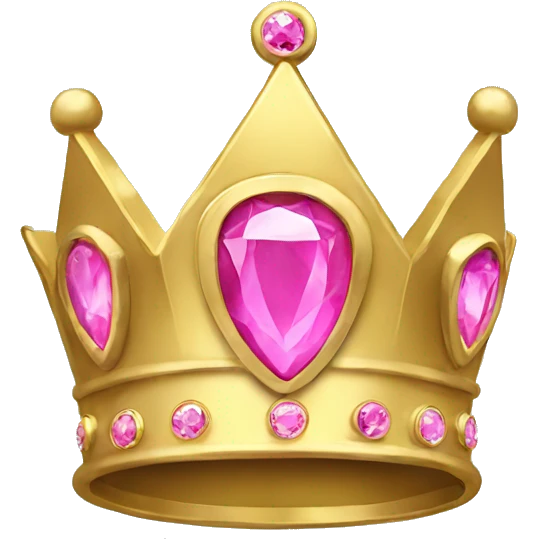 A simple Gold crown with pink jewel emoji