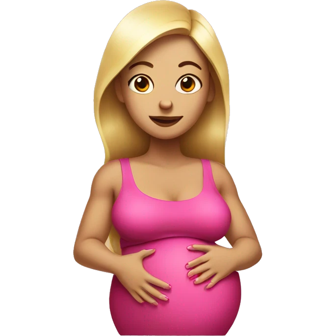 Strong woman with pink nails and pregnant emoji