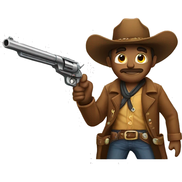 Cowboy with a very long gun emoji