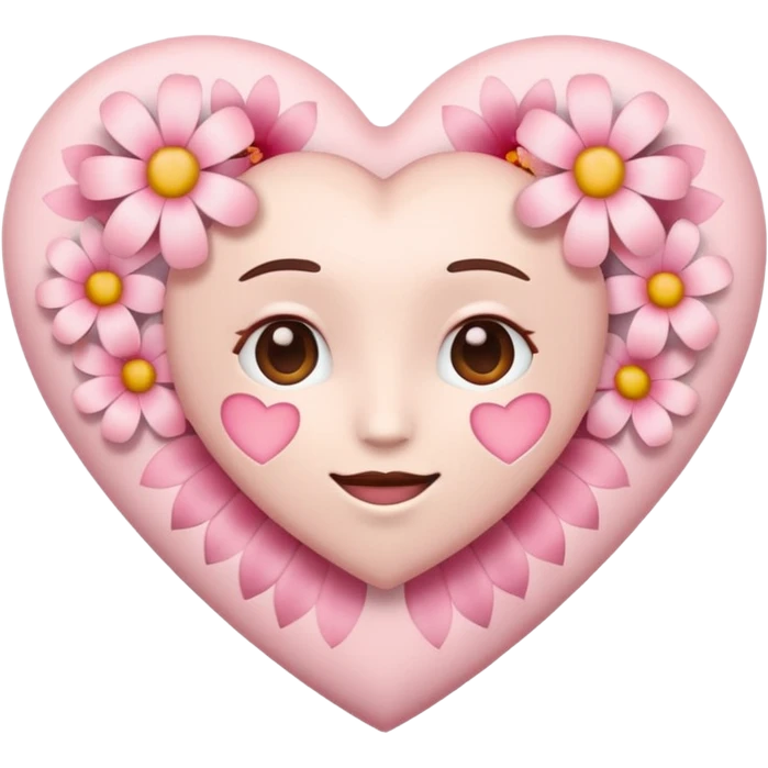 Emoji white heart with pink flowers emoji