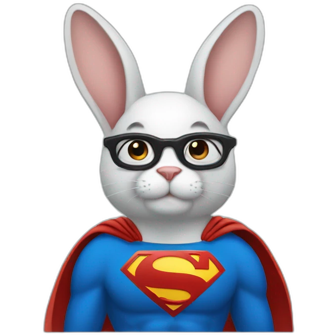 Superman with rabbit ears emoji