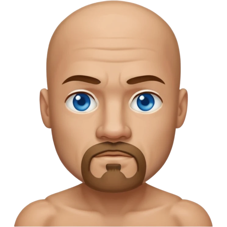 White middle age boxer goatee bald head blue eyes emoji