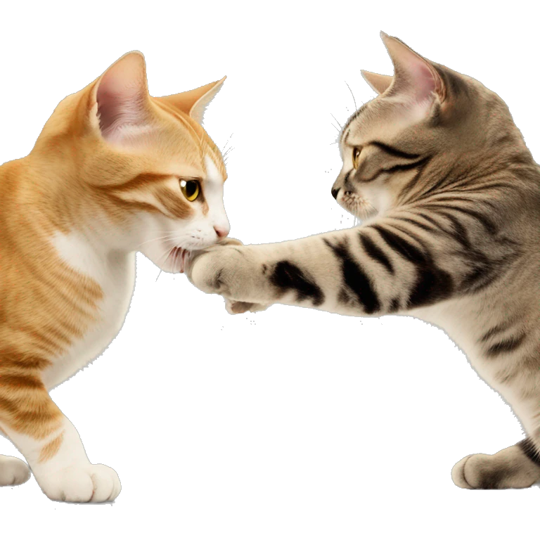 Two cats fightinh emoji