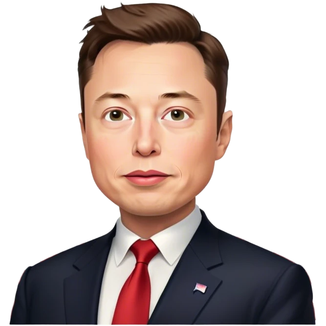 elon musk as president and Trump a little man  emoji