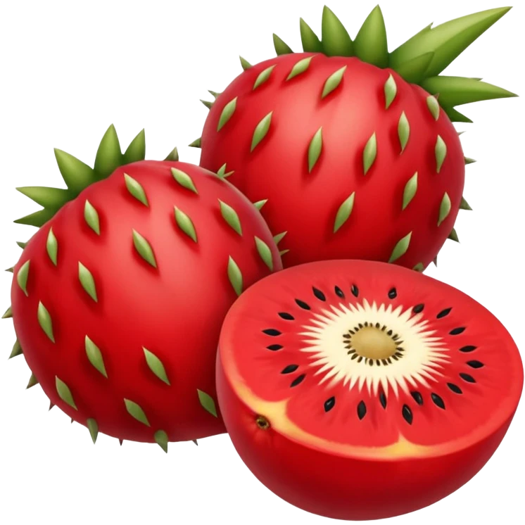 Stenocereus genus fruit without spikes, red and round emoji