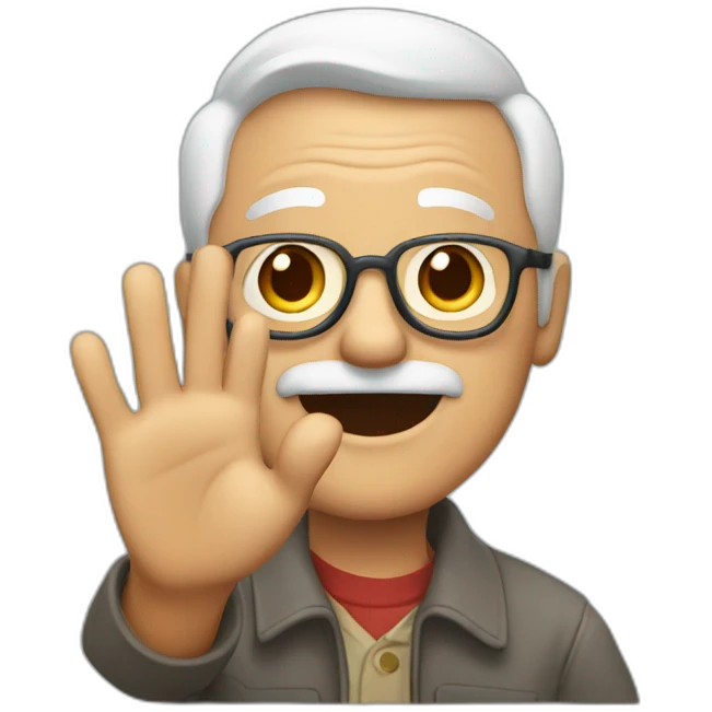 grandpa waving his hand emoji