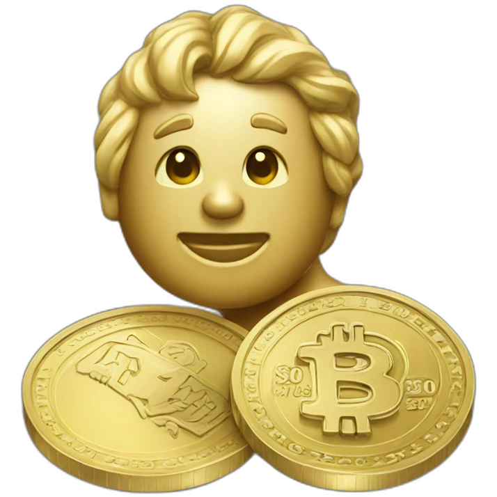 gold coin holding money emoji